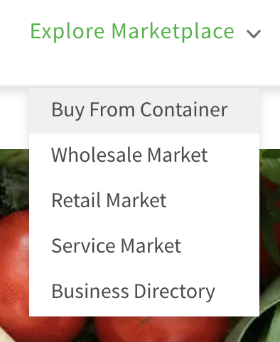 Screenshot Showing Drop Down List of Different Marketplaces